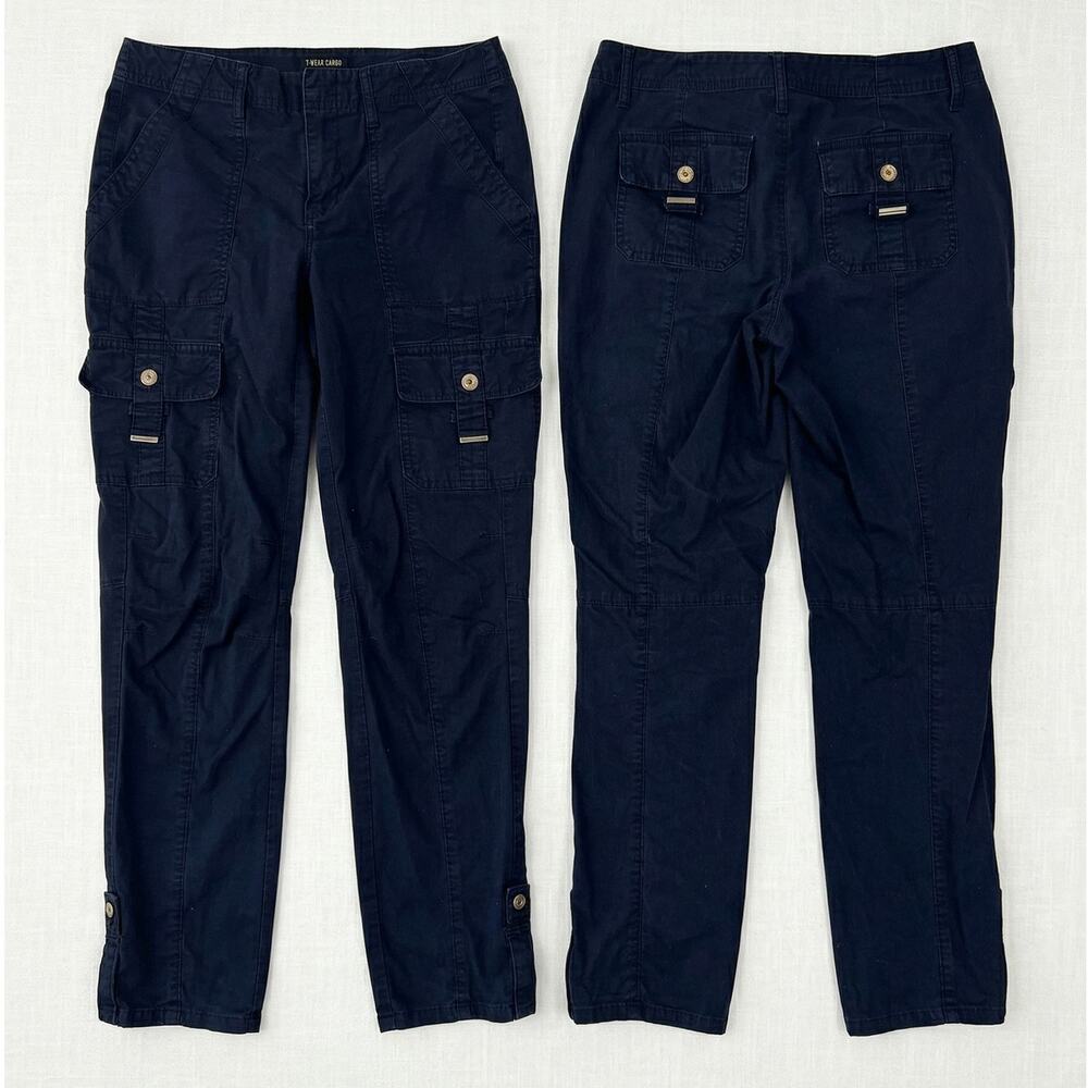White House Black Market Size 00 Navy Blue Pants Cotton Spandex